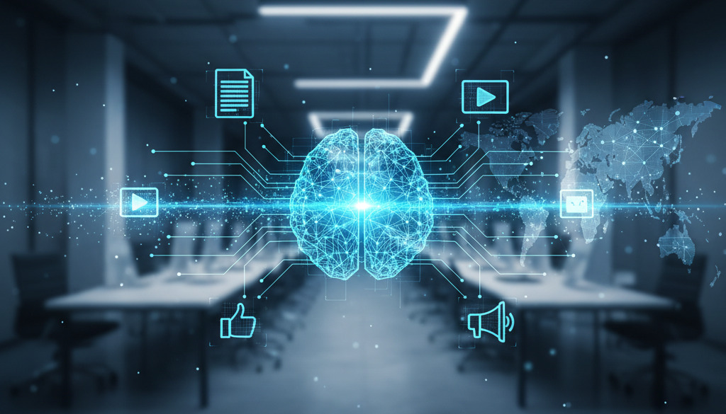 imagen relevante para el artículo sobre estrategia de contenido automatizada con IA