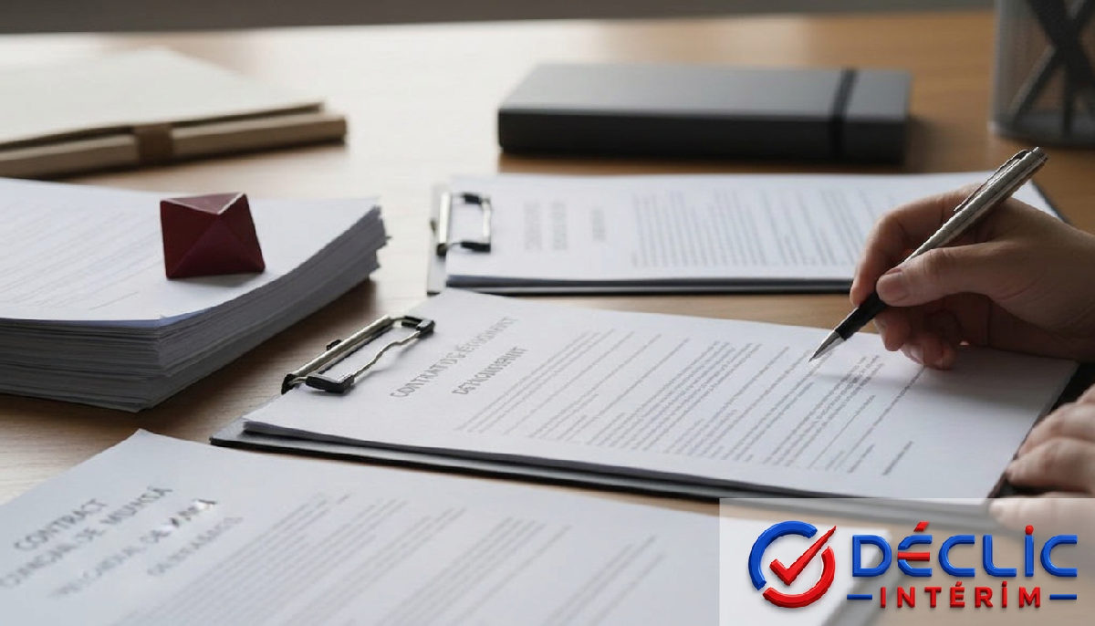 Des contrats de travail en cours de signature pour le recrutement.