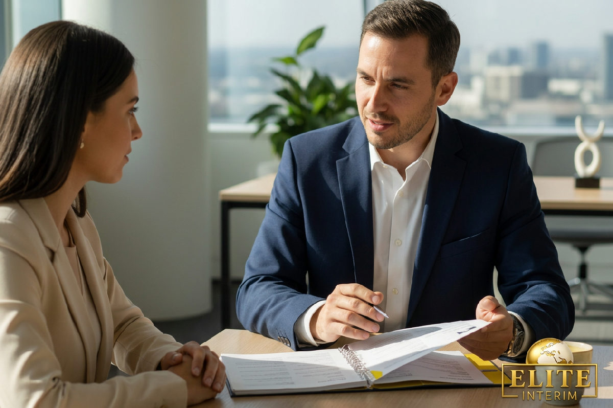 Réunion professionnelle : agence de recrutement et client employeur.