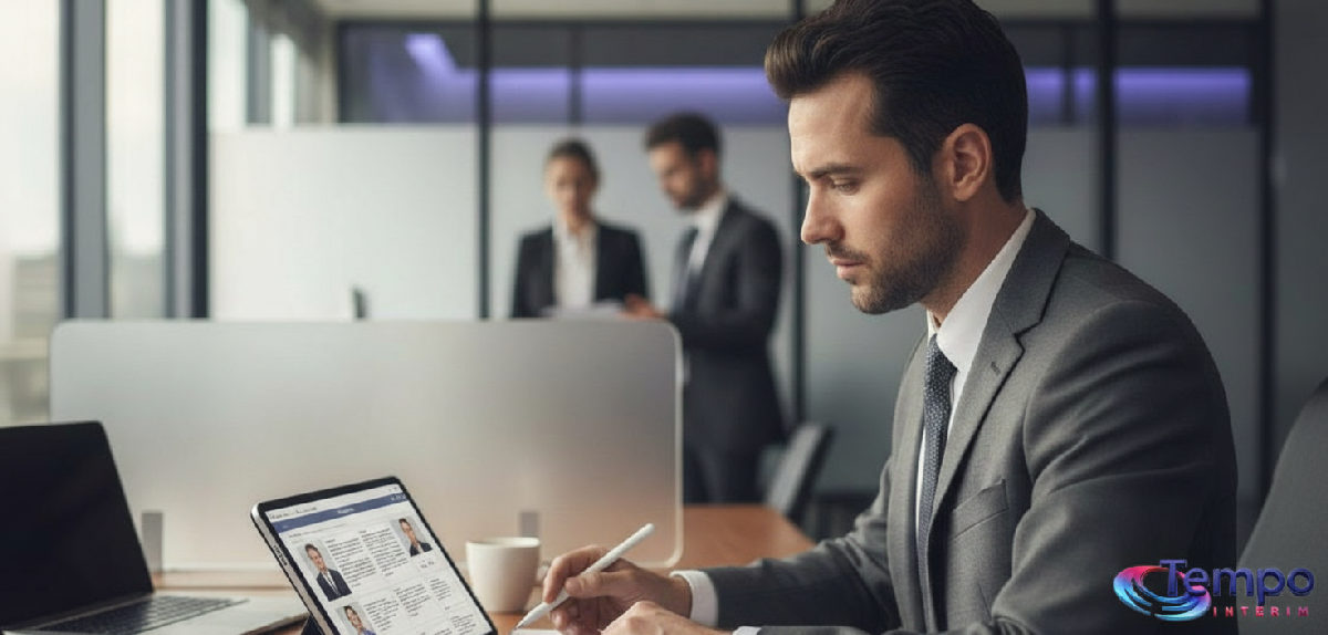 Consultant Tempo Intérim examinant des profils roumains qualifiés.