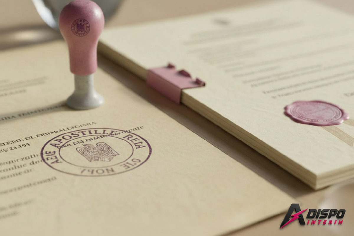 Tampon d'apostille et traduction jurée d'un diplôme roumain.