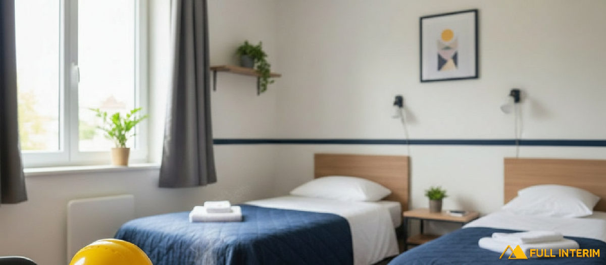 Appartement de fonction propre et bien équipé pour travailleurs.