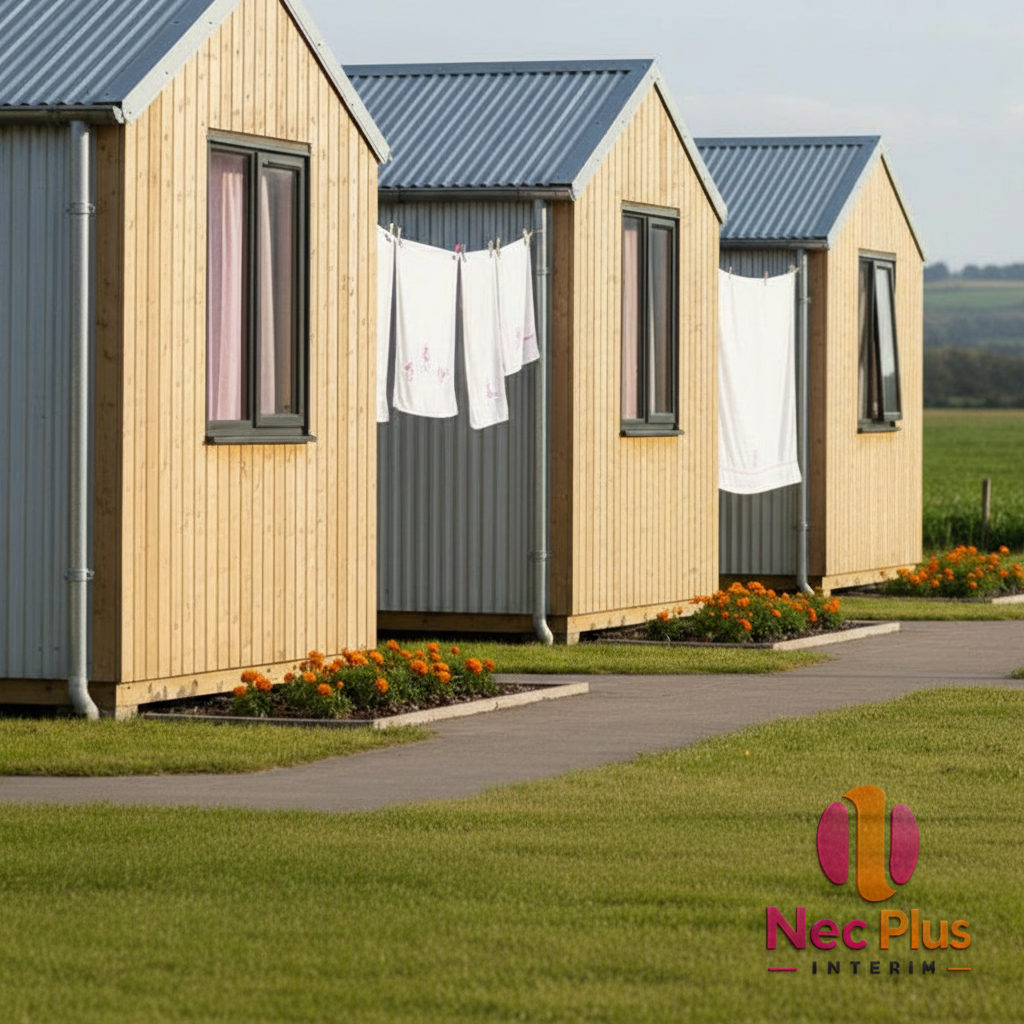 Logements saisonniers propres et respectueux des normes pour les ouvriers.