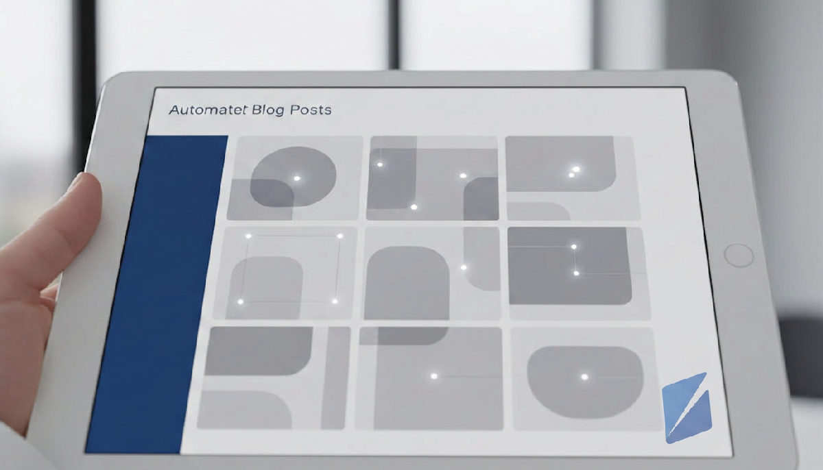 Automatiserte blogginnlegg blir publisert til et nettdashbord.