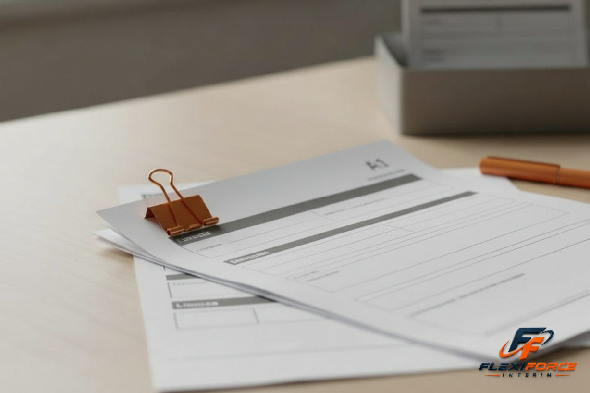 Gros plan sur les formulaires A1 et Limosa sur un bureau.