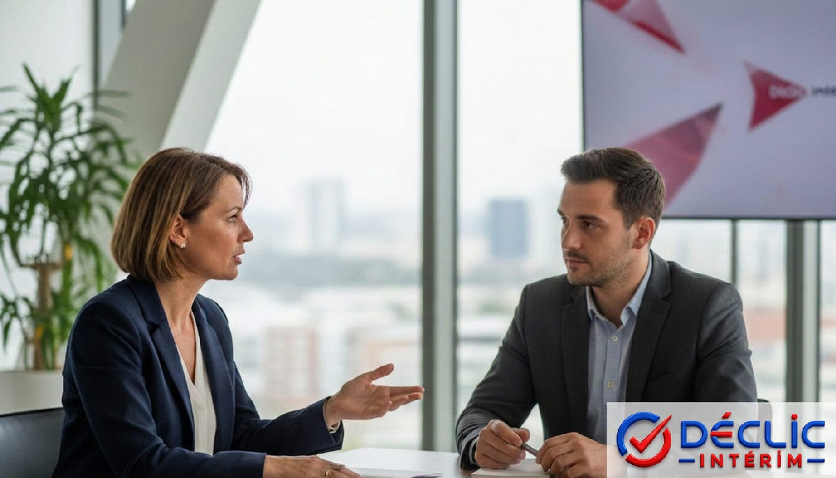 Rencontre de recrutement entre un manager et un coordinateur.