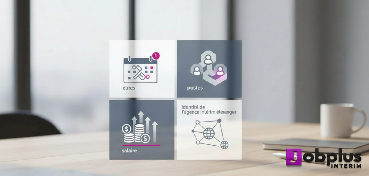 Infographie : éléments clés d'un contrat d'intérim pour la déclaration SIPSI.