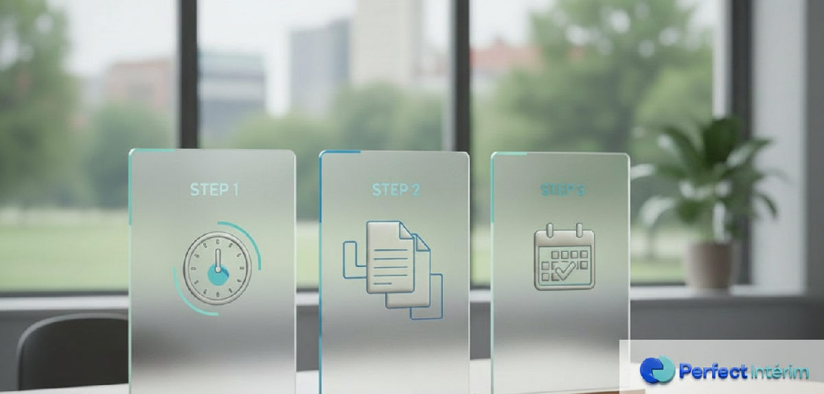 Infographie : 3 étapes pour renouveler un détachement avec Perfect Interim.