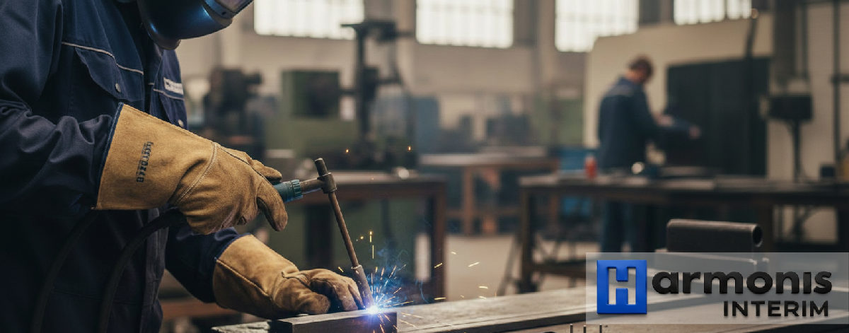 Mains expertes d'un soudeur roumain au travail dans un atelier industriel en France.