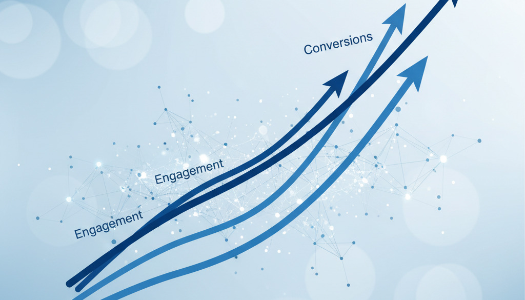 Graph showing website growth after adopting AI content strategy.