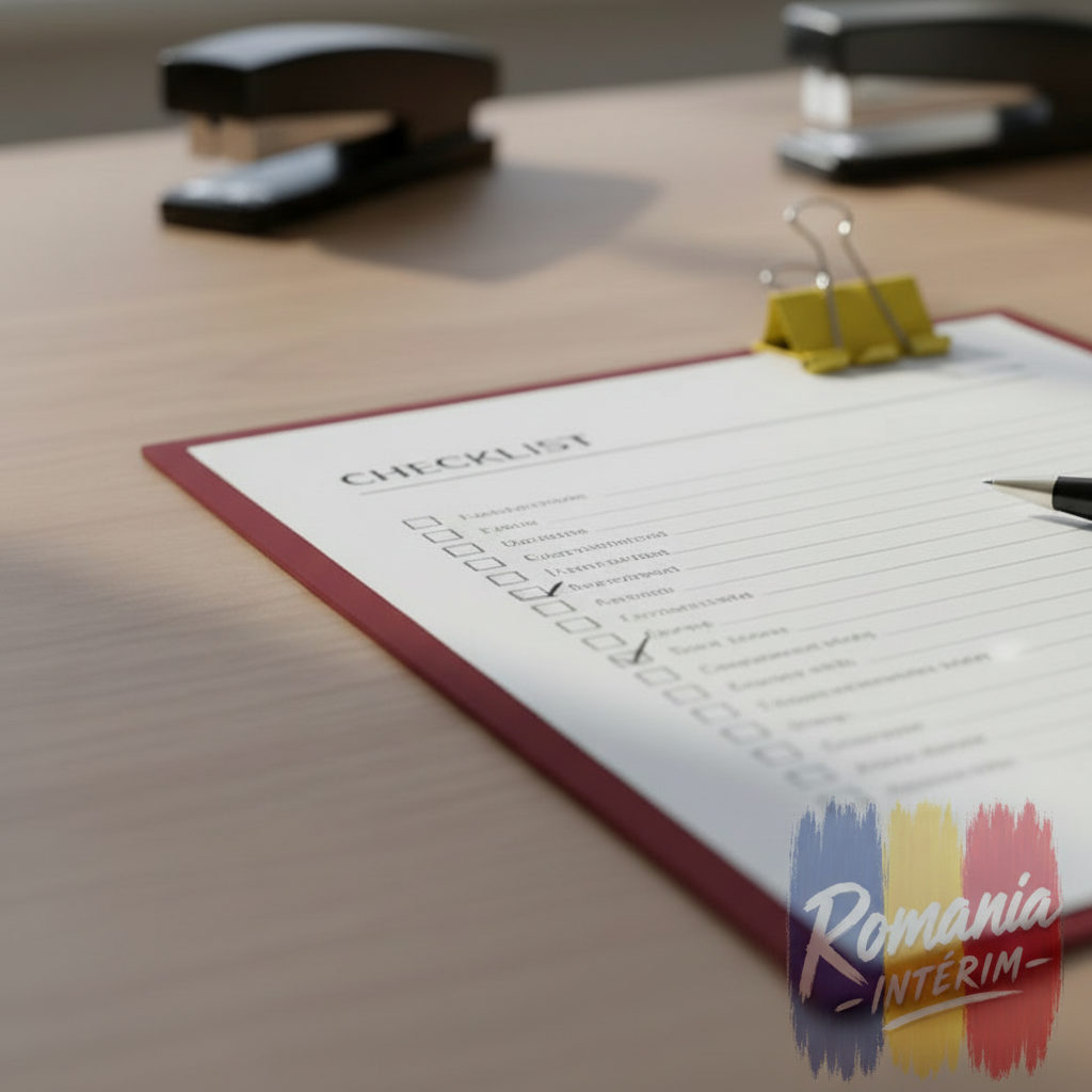 Liste des documents administratifs requis pour une mission intérim roumaine en France.