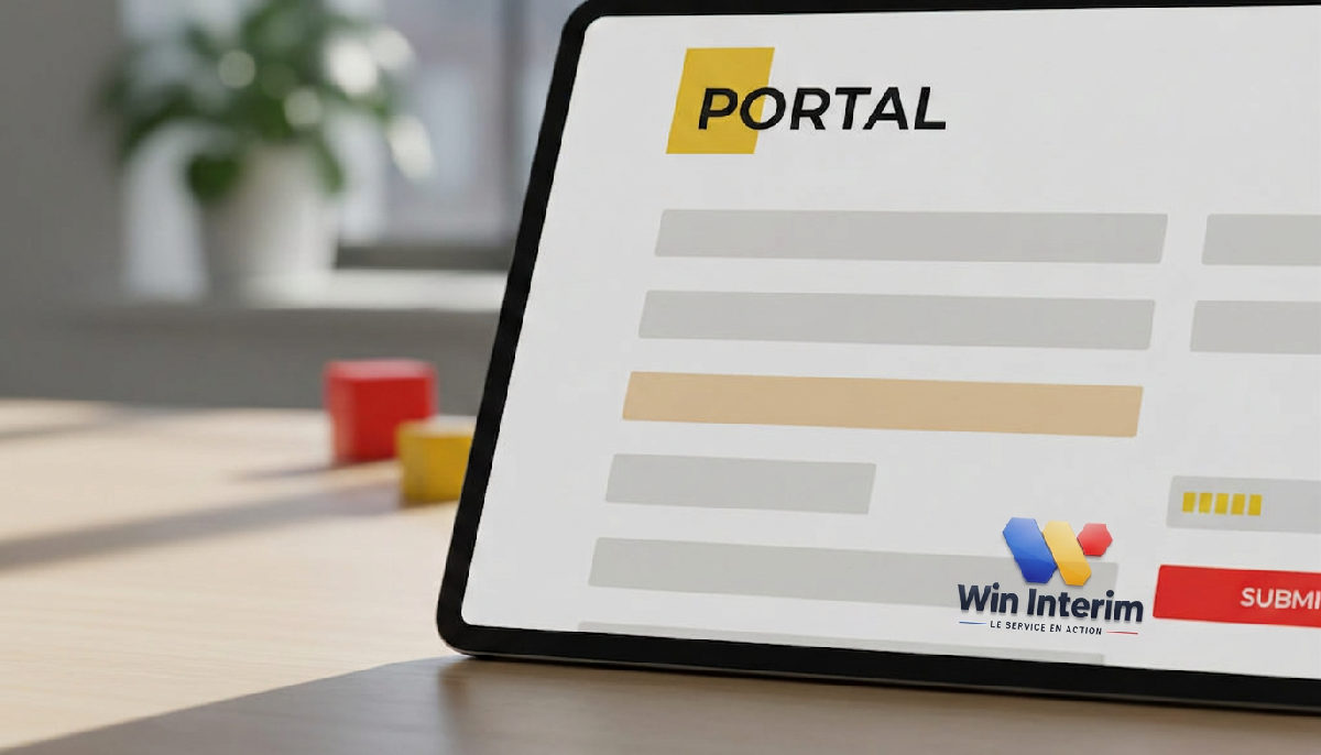 Interface du portail SIPSI sur une tablette pour un travailleur roumain.