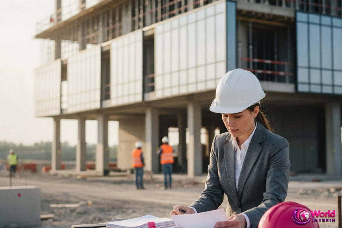 Inspecteur du travail vérifiant la conformité sur un chantier.