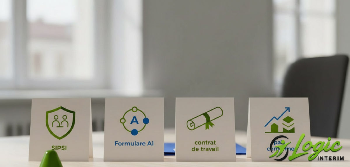 Infographie : démarches pour recruter des travailleurs roumains en France.