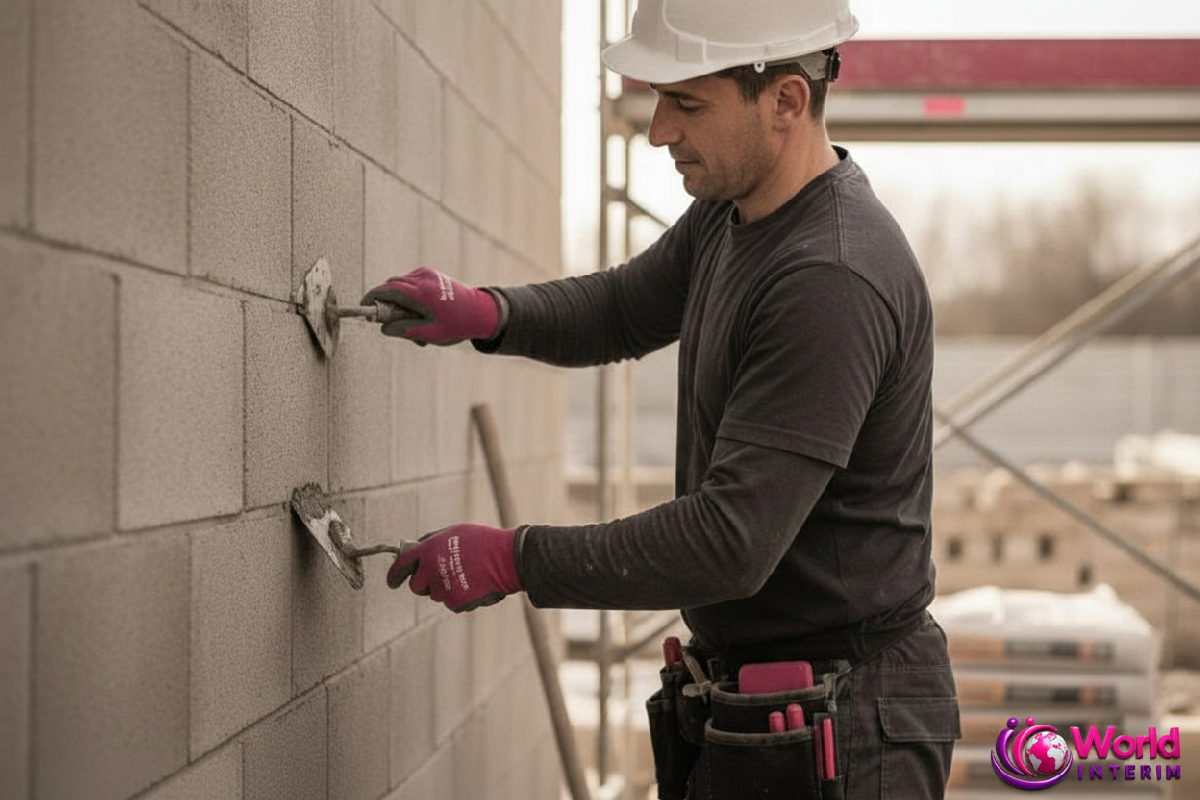 quel coût maçon roumain détaché en France - Maçon roumain travaillant sur un chantier en France.