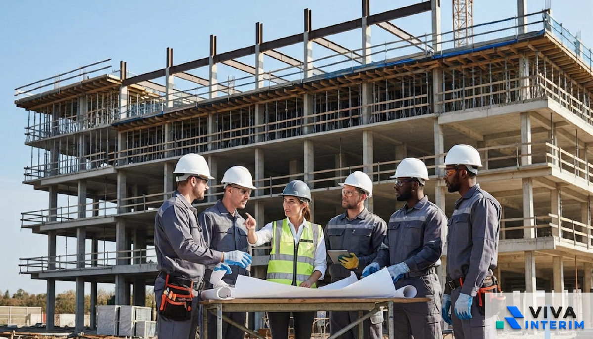 Chef de chantier coordonnant une équipe qualifiée.
