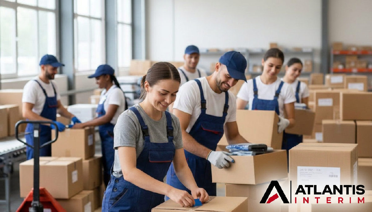 renforcer équipes soldes été travailleurs roumains - Équipe de logistique préparant des colis pour les soldes d'été.
