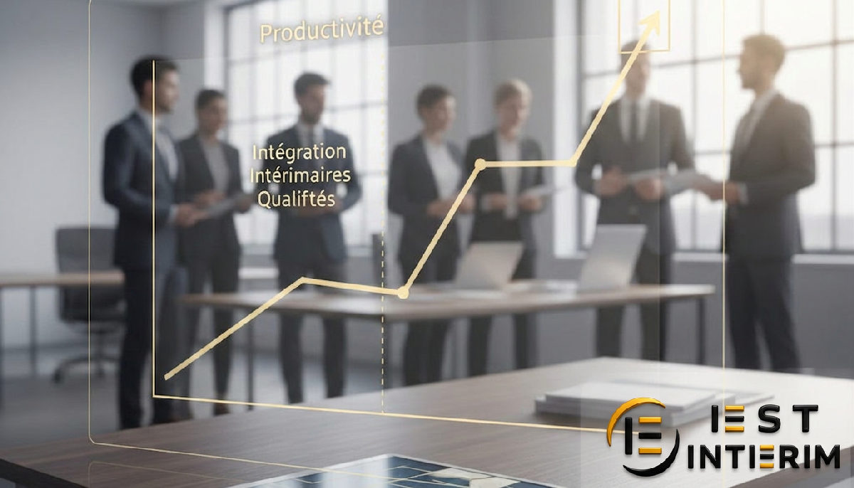 Graphique de performance montrant une hausse de productivité.