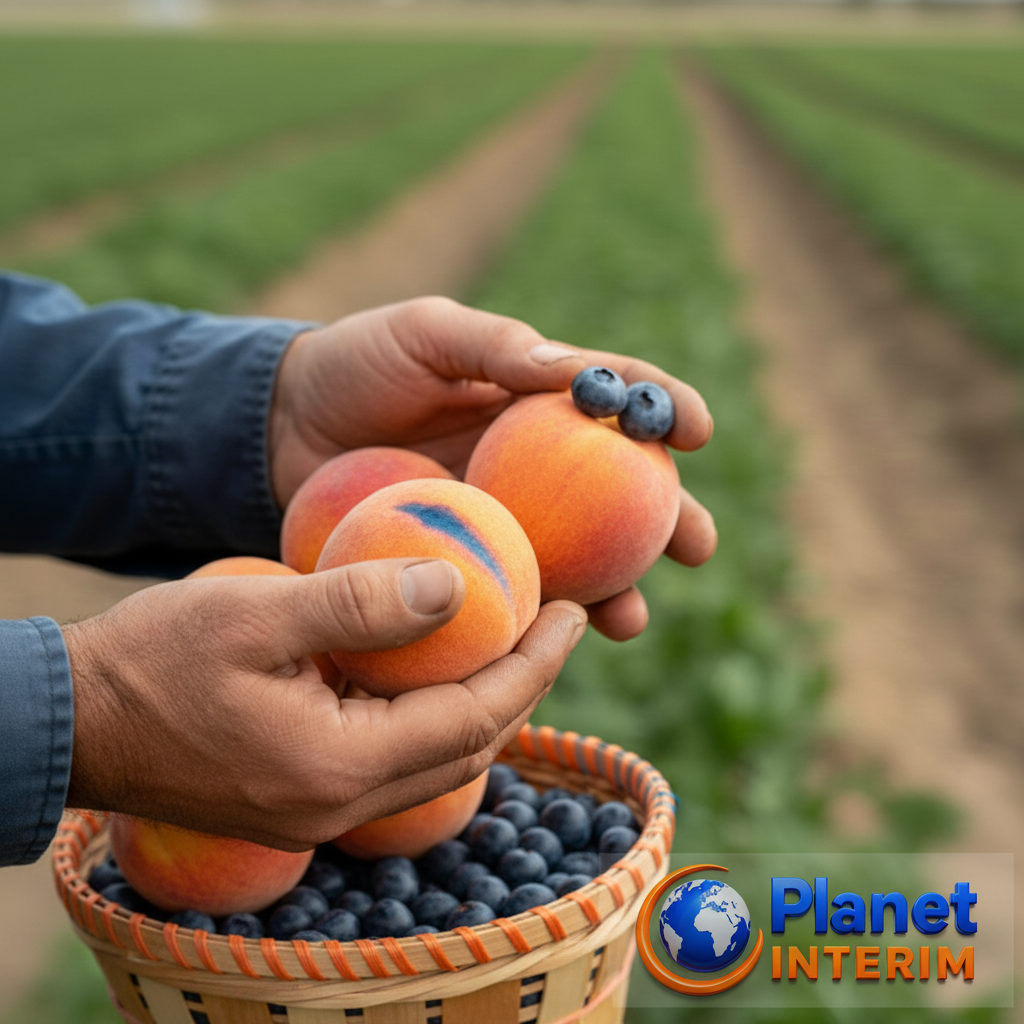 Gros plan sur des mains manipulant des fruits avec soin.