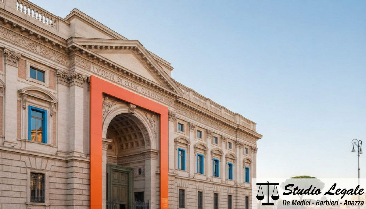 Facciata del Tribunale Civile di Roma per azioni legali.
