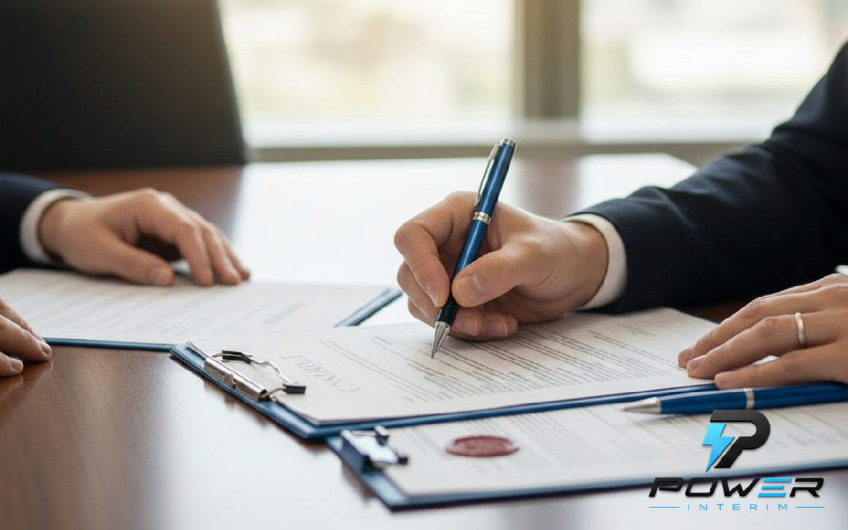 Mains signant des documents contractuels officialisant les obligations.