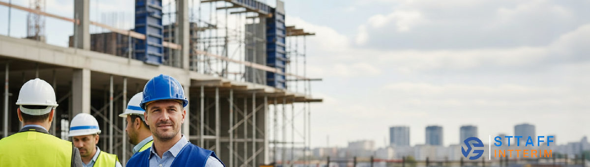 Des ouvriers sur un chantier de construction sécurisé.