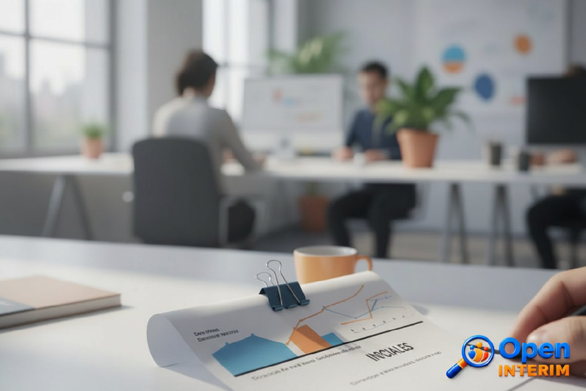 Bulletin de paie avec 'Cotisations Sociales' sur fond d'entreprise.