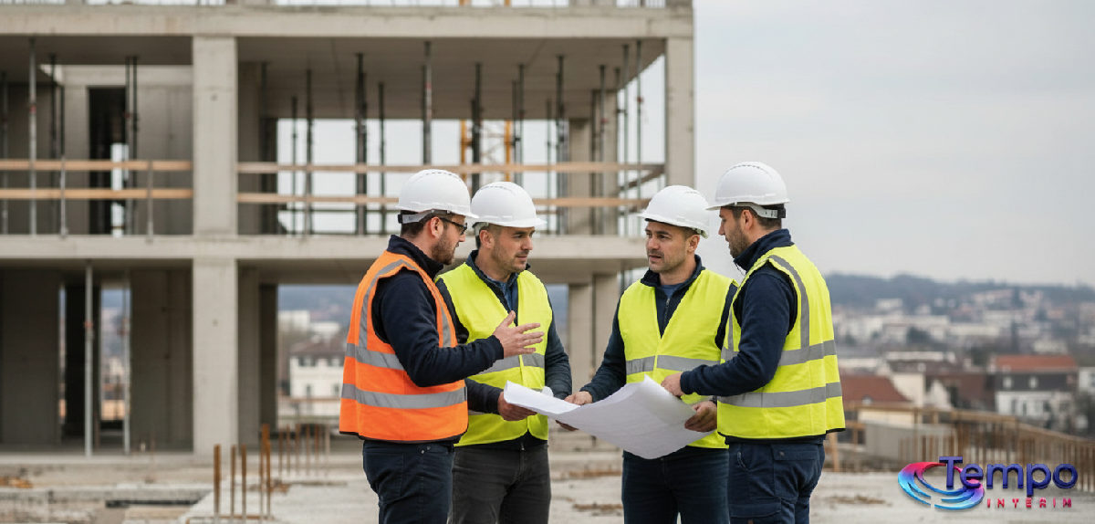 optimiser détachement intérimaires roumains - Travailleurs qualifiés discutant sur un chantier.