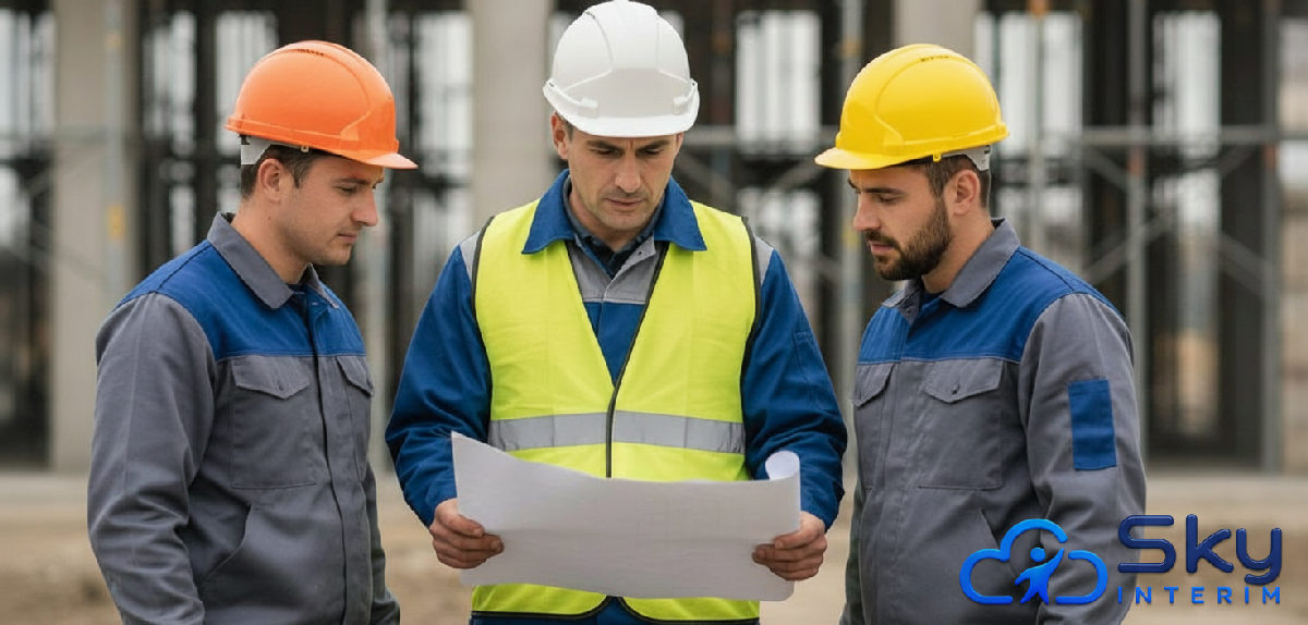 quelle assurance pour ouvriers roumains détachés ? - Chef de chantier et ouvriers roumains avec EPI.