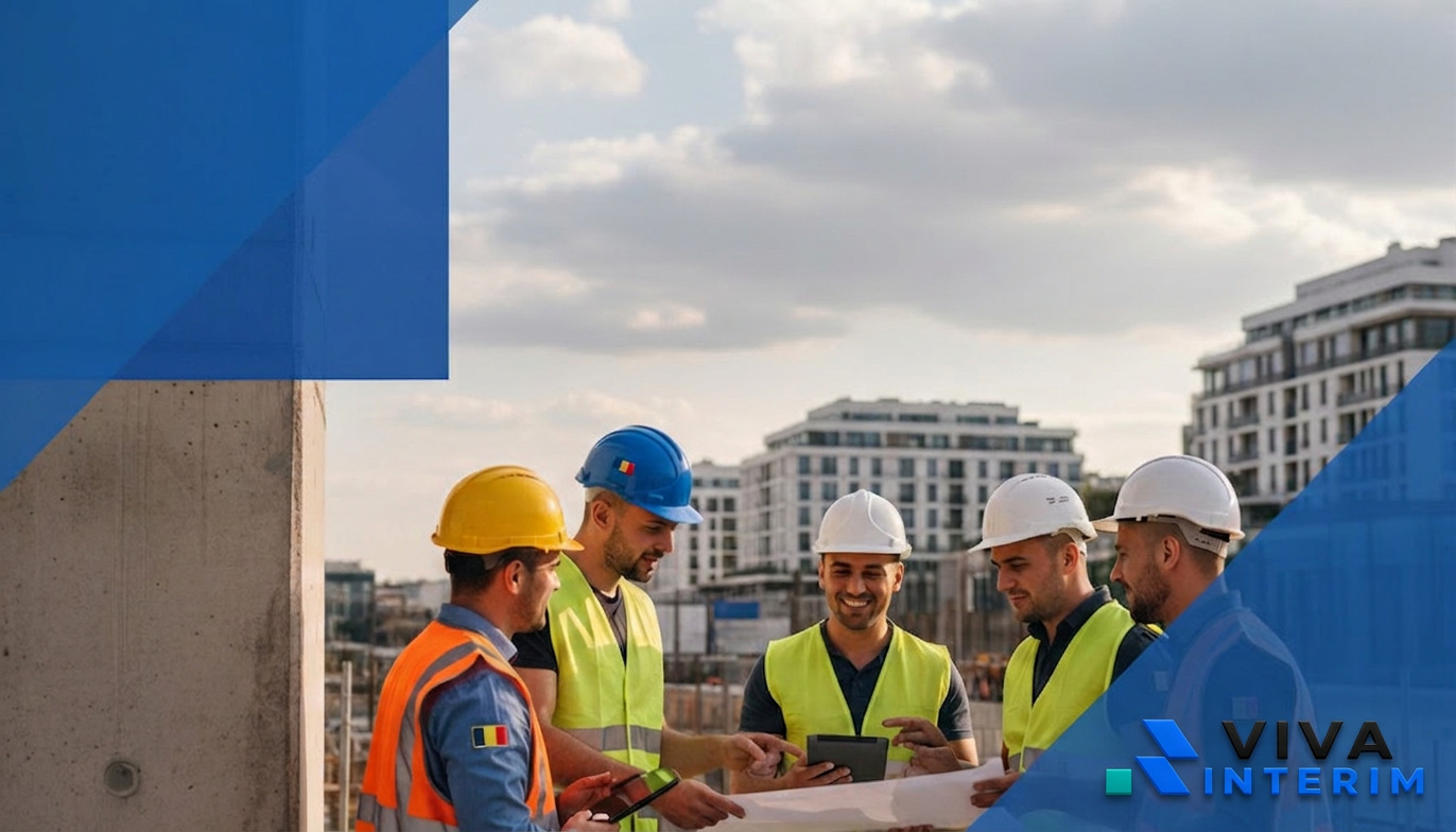 Chantier en France avec travailleurs polonais et roumains.