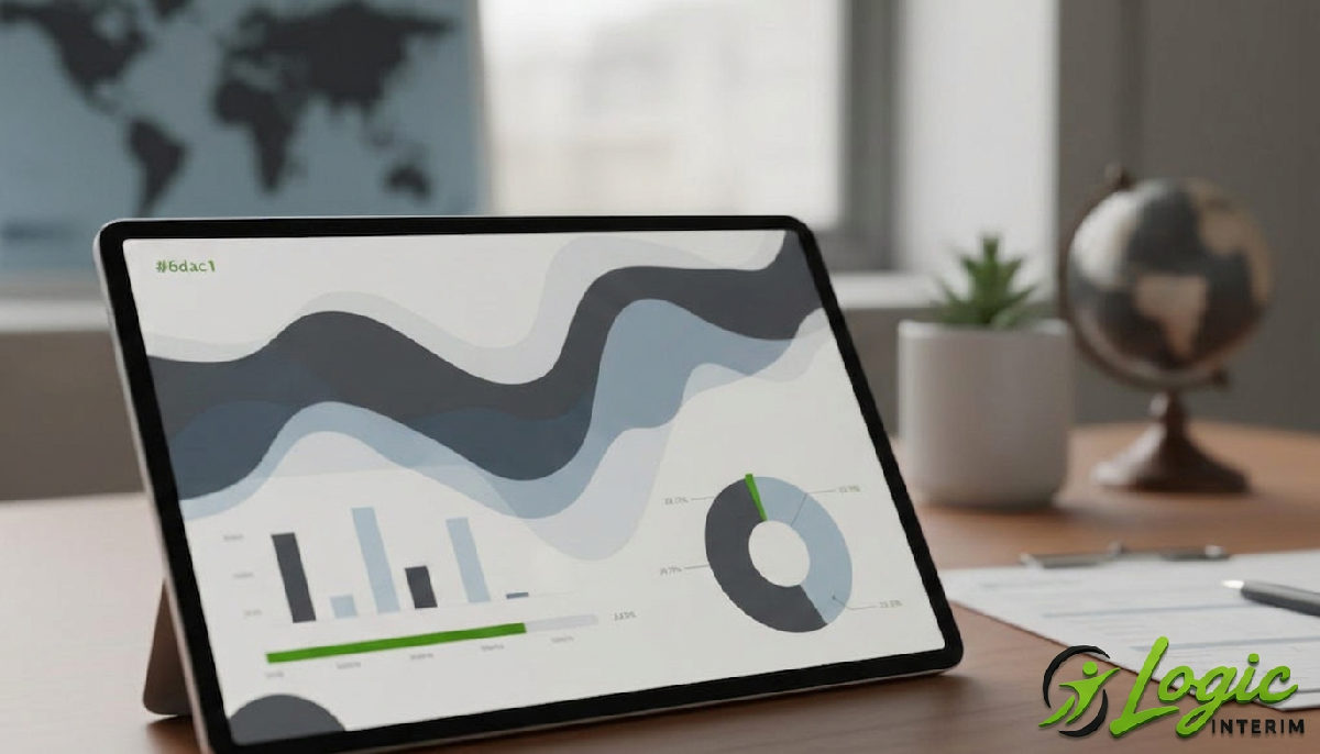 Tableau de bord numérique montrant le suivi des documents et de la conformité des travailleurs.