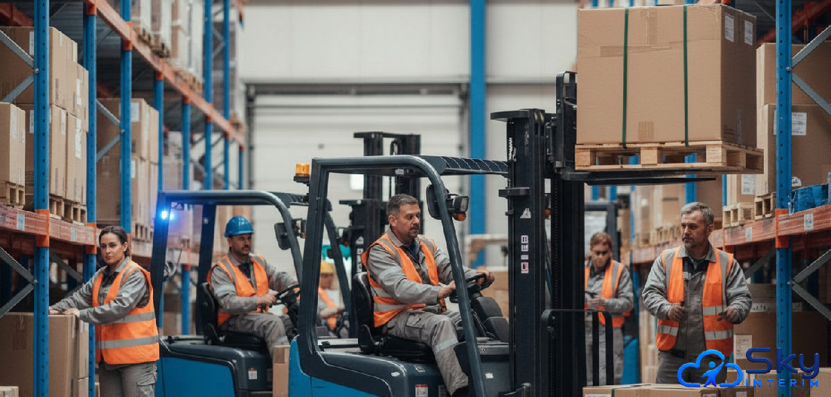 Entrepôt logistique en France avec des opérateurs qualifiés.