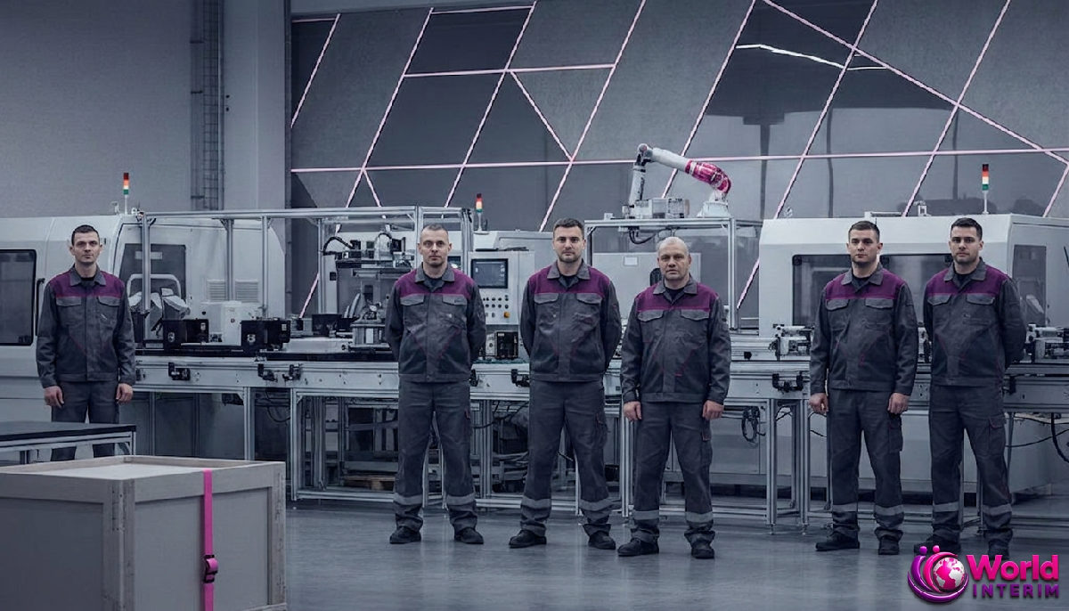 détachement travailleurs roumains industrie – Travailleurs roumains travaillant dans une usine industrielle.