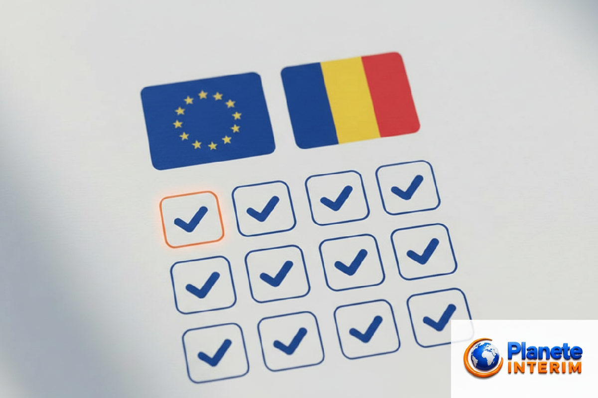 Infographie sur la conformité législative de l'UE et de la Roumanie.