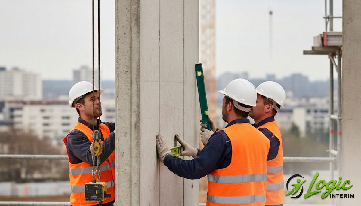 Ouvriers qualifiés en action sur un chantier de BTP en France.