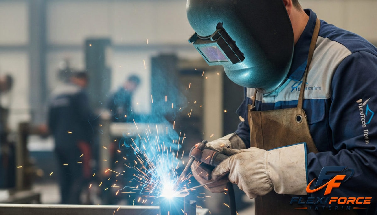 Technicien roumain effectuant une soudure de précision.