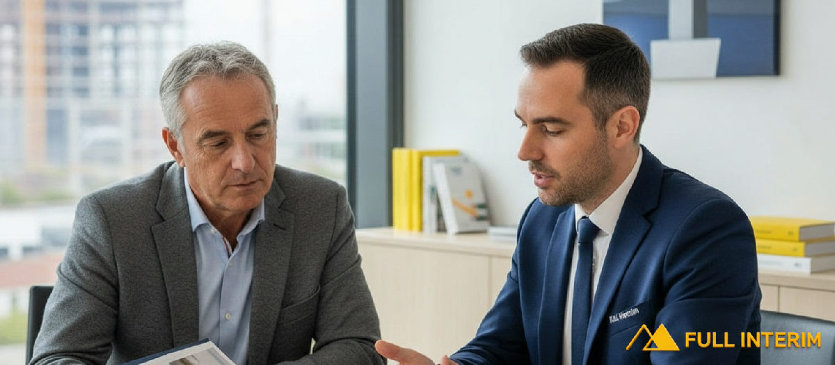 Consultant présentant un dossier de candidat plaquiste roumain.