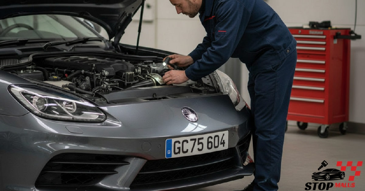 Vérification du numéro VIN sur une voiture importée.