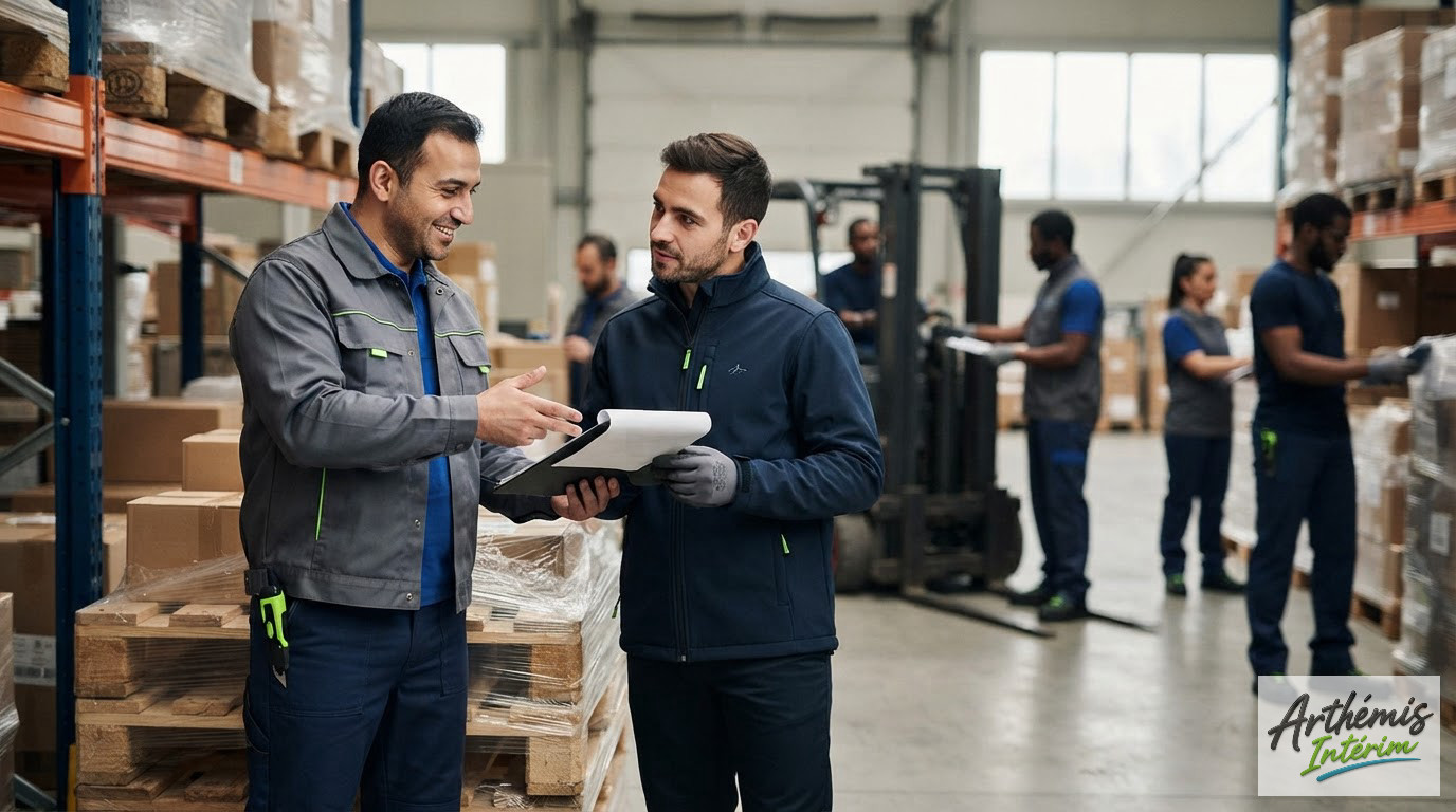 Collaboration efficace entre des travailleurs dans un environnement logistique.