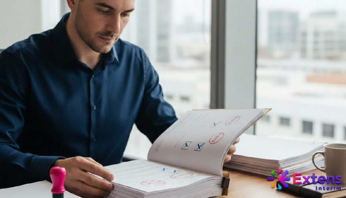 Recruteur vérifiant des dossiers de candidats qualifiés.