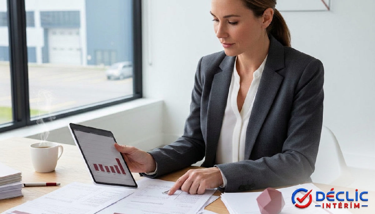 Professionnel RH examinant des CVs pour placement industriel.