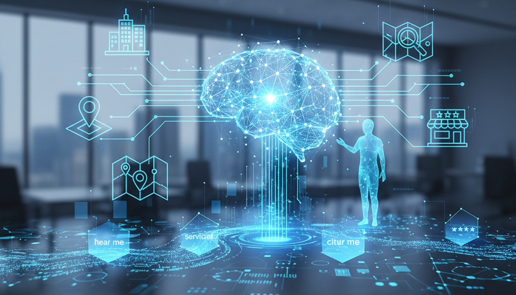 Local SEO strategy enhanced by AI content generation.