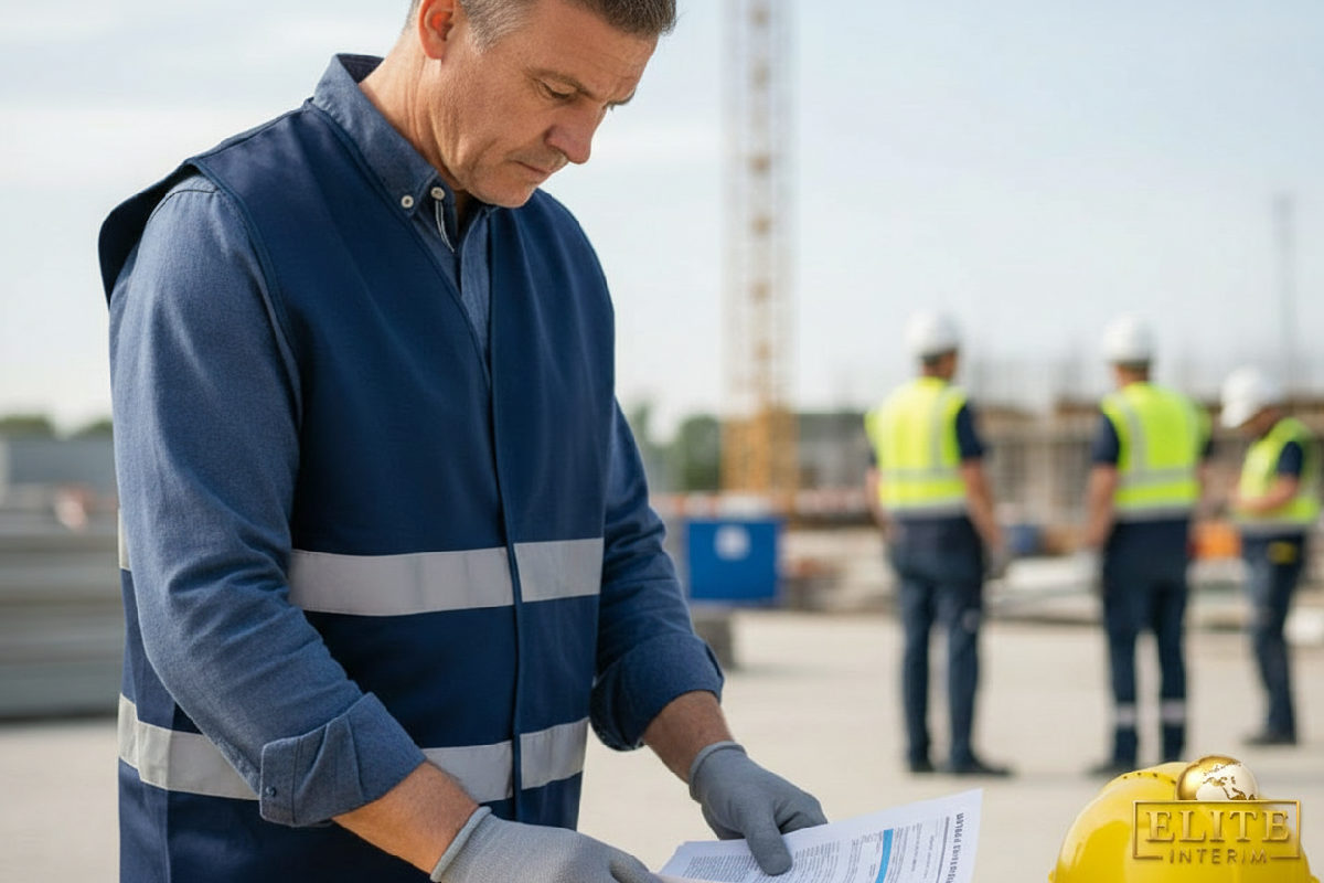 Vérification des documents de conformité sur un chantier.