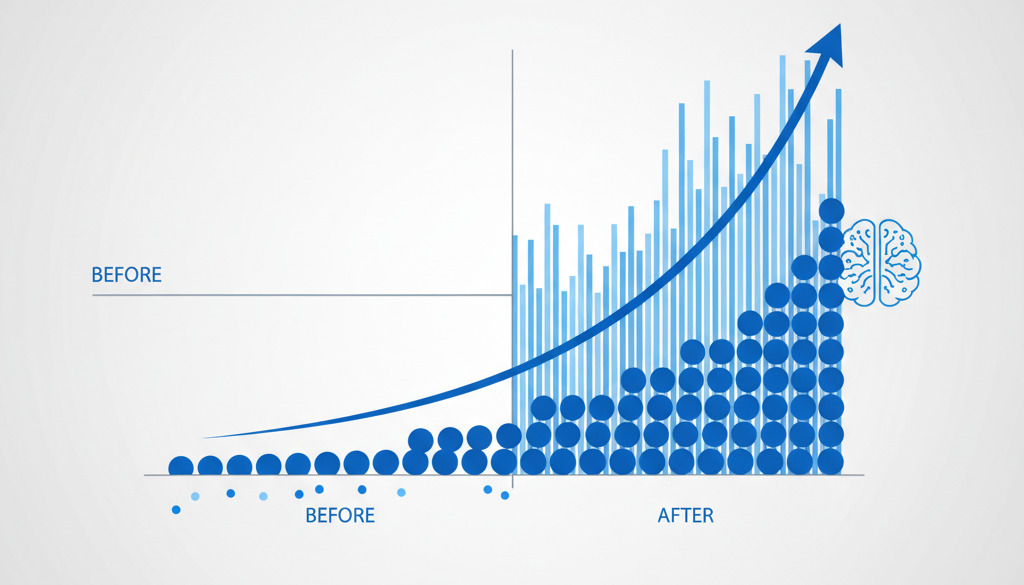 AI publishing boosts website traffic and keyword rankings significantly.