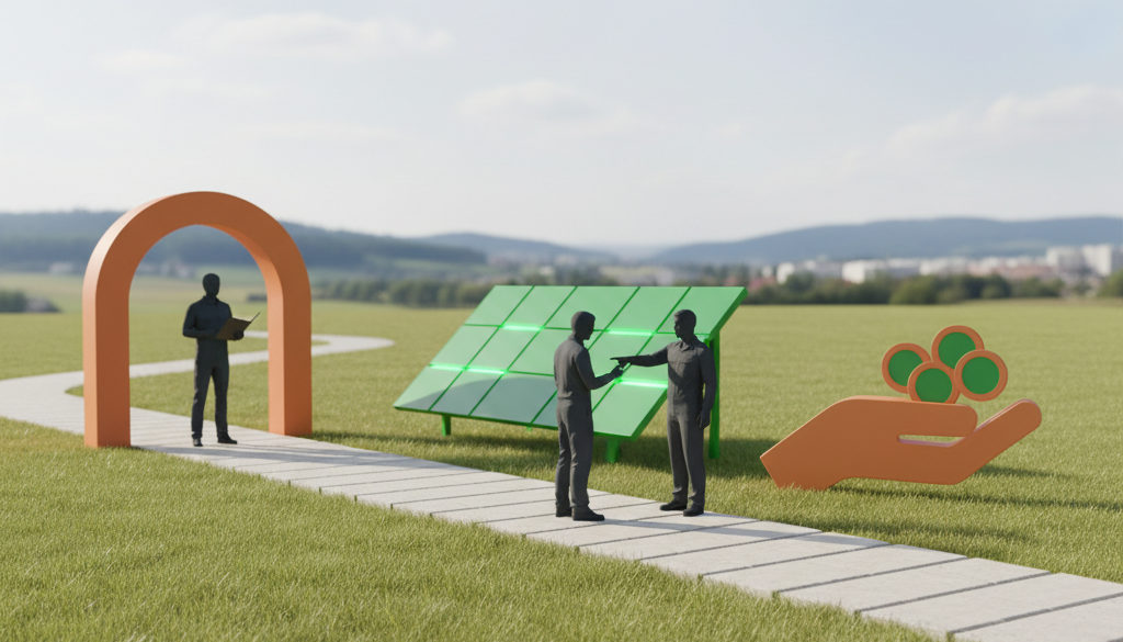 Infografika procesu žádosti o dotaci na fotovoltaiku.