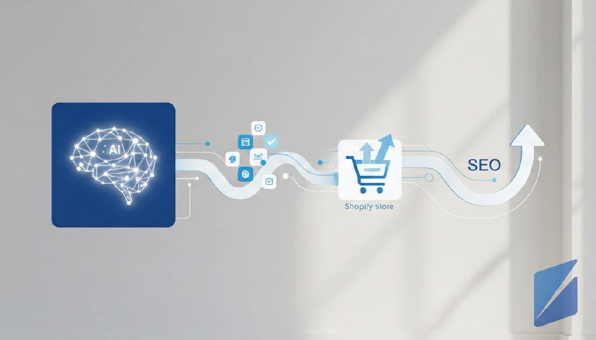 Léaráid uathoibrithe AI chun blagphointí a fhoilsiú chuig siopa Shopify.