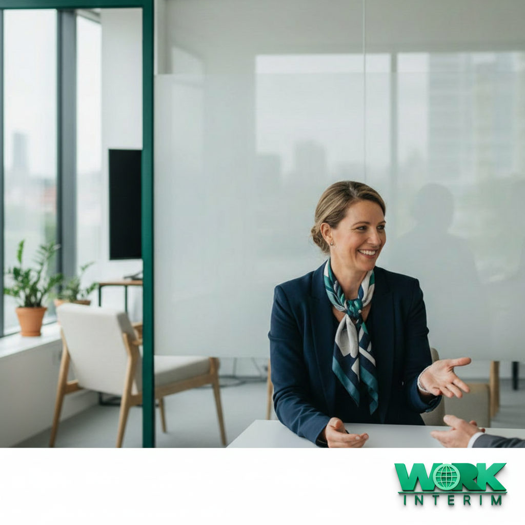 Recruteur présentant le recrutement international à un chef d'entreprise.