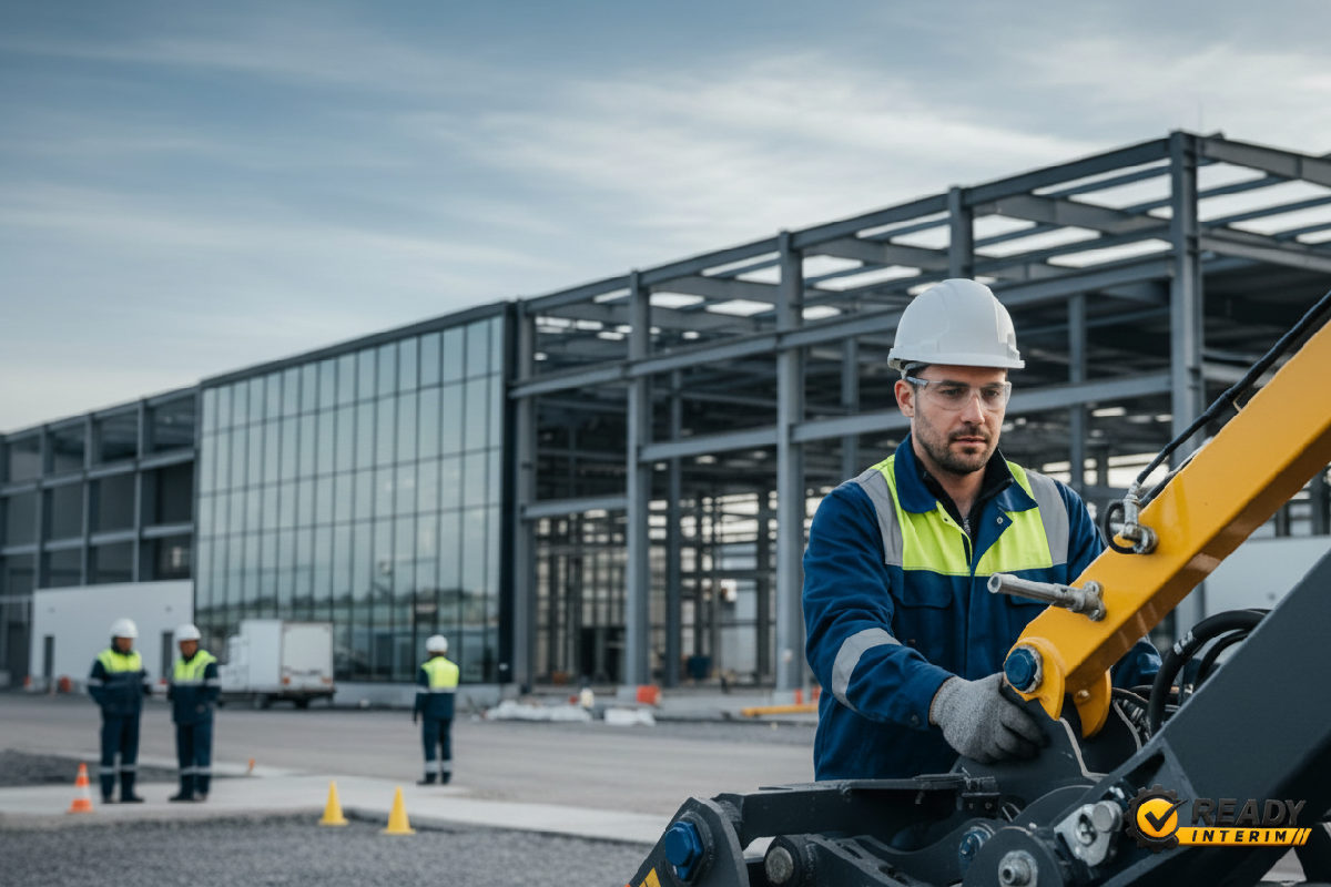 Ouvrier roumain qualifié sur un site industriel en France.