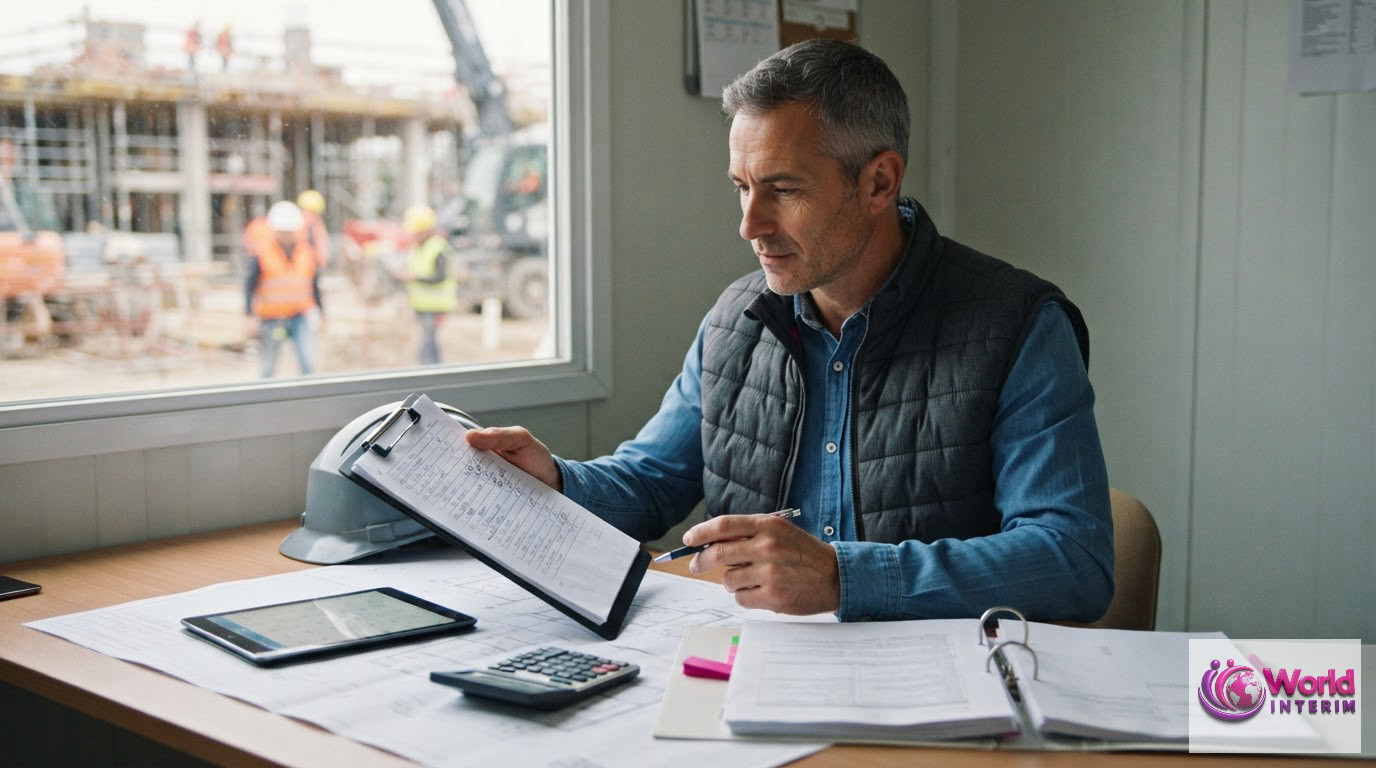 Un conducteur de travaux planifiant l'accueil et l'organisation d'une équipe.