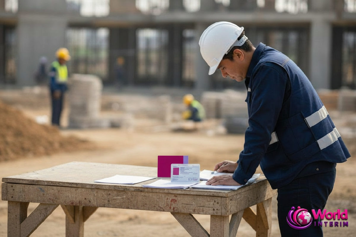 Inspecteur du travail vérifiant la conformité sur un chantier.